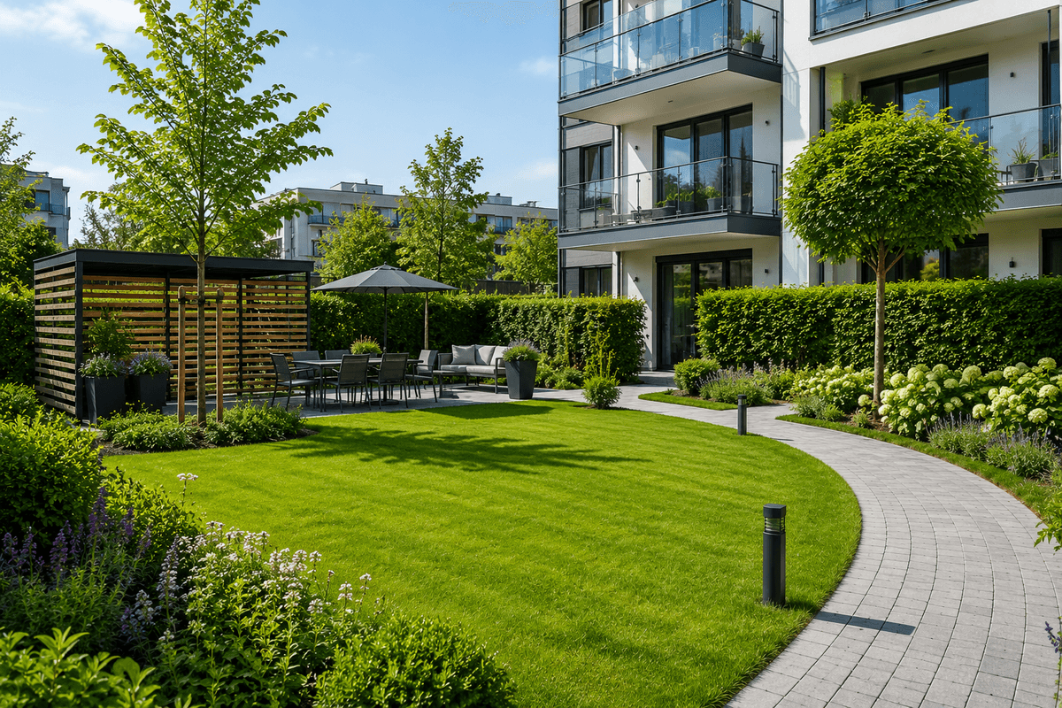 Clean garden and outdoor area